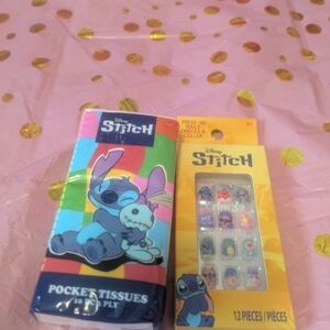 Disney Stitch Pocket Tissues and Nail Set